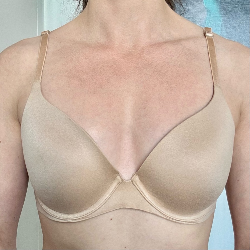 Aerie Sunnie Nude Tan T-shirt Bra Neutral Full Coverage Lightly Lined 34C Capsul
